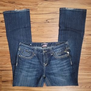 ReRock For Express Barely Boot Blue Denim Fashion Jeans